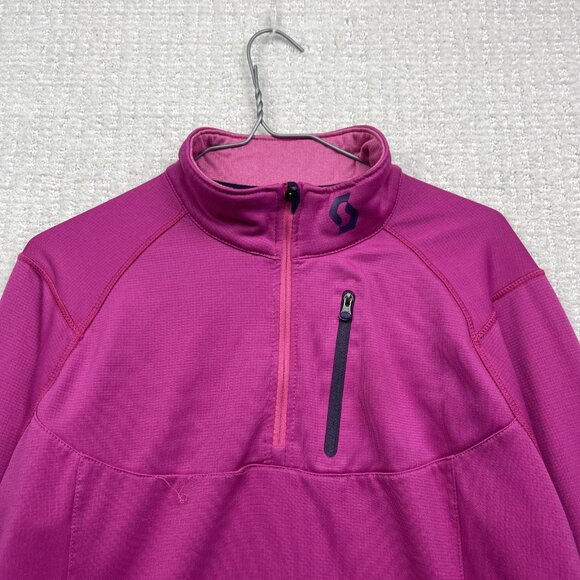 Scott Defined Midweight Pullover Tech Top Sz L Women Pink Baselayer Ski / Hike - Picture 2 of 14